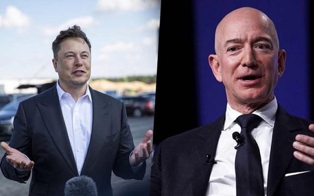 Tỷ phú Elon Musk (trái) và Jeff Bezos. Ảnh: Getty Images