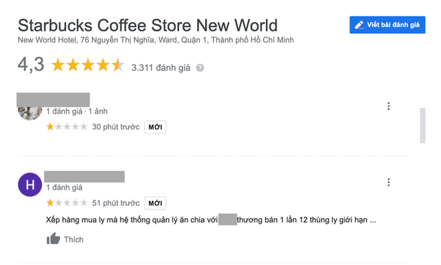 Vụ Starbucks New World bán cho 1 khách 30 ly bản giới hạn: Netizen tràn lên Google đánh thẳng 1 sao, tố quản lý thông đồng tay sales! - Ảnh 2.