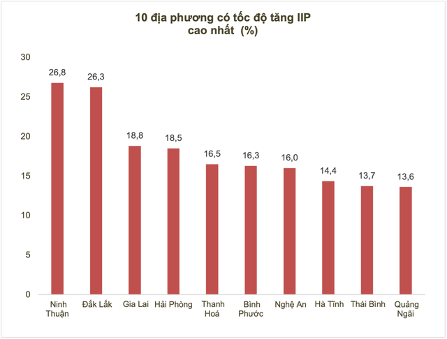 10 địa phương có tốc độ tăng/giảm IIP nhiều nhất: TP. HCM ghi nhận giảm sâu nhất, Ninh Thuận đạt tốc độ tăng cao nhất cả nước - Ảnh 1.