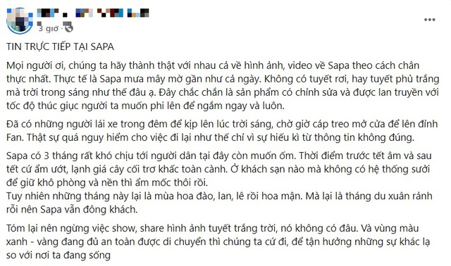 Khách du lịch hụt hẫng vì bị mạng ảo lừa tới Sapa ngắm tuyết rơi - Ảnh 8.