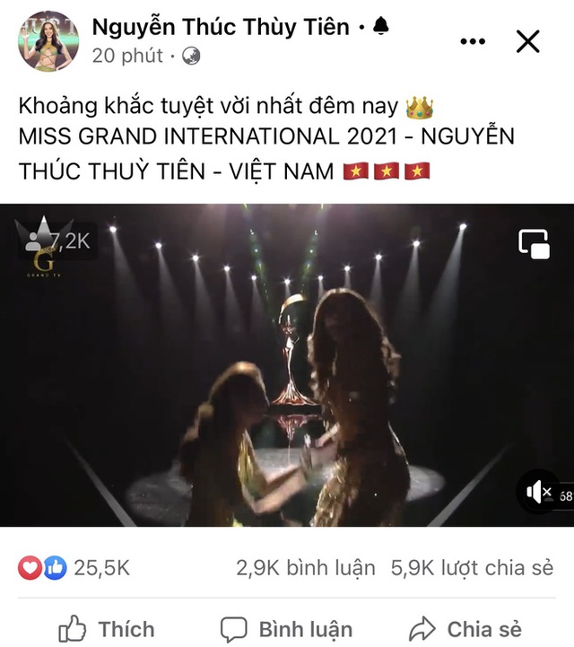  Thuỳ Tiên đã có chia sẻ đầu tiên sau khi đăng quang Miss Grand 2021, nói 1 câu mà rõ hết nỗi lòng!  - Ảnh 2.