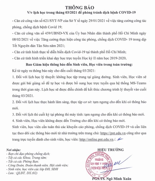 Cập nhật: Danh sách 12 trường đại học cho sinh viên tạm dừng đến trường sau Tết Nguyên đán, có trường cho nghỉ đến hết tháng 3 - Ảnh 1.