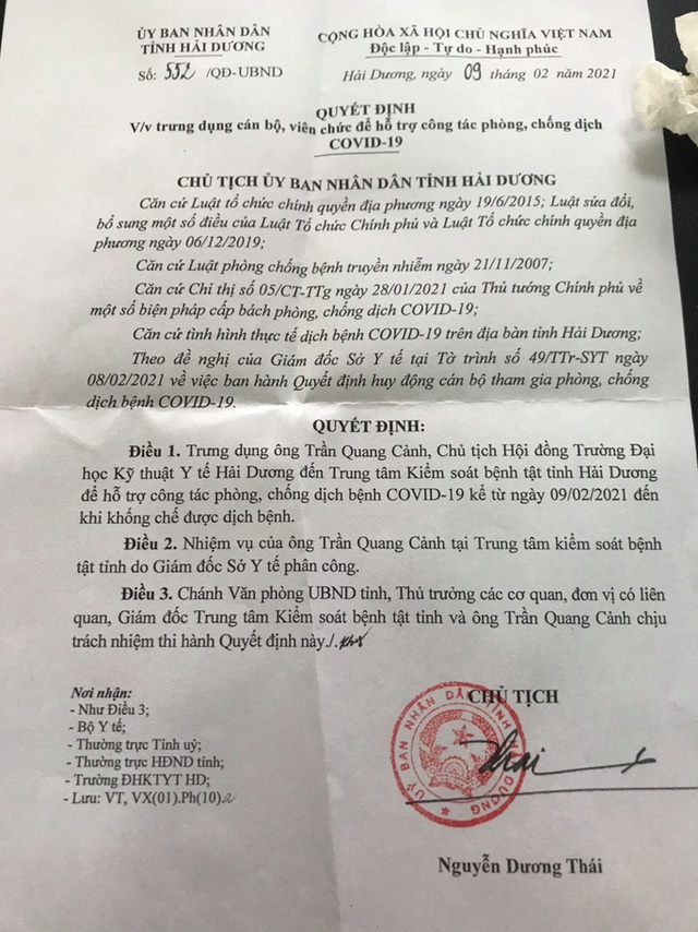  Hải Dương nói gì về thông tin Giám đốc CDC Hải Dương bị đình chỉ công tác?  - Ảnh 2.