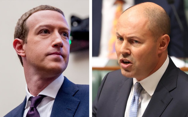 CEO Facebook Mark Zuckerberg (trái) và Bộ trưởng Ngân khố Australia Josh Frydenberg. Ảnh: SMH