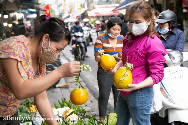 Hàng bưởi Diễn da vàng óng có từng búi hoa tươi trở thành món hàng siêu độc trên chợ nhà giàu Hà Nội, tận 100k/quả, bà chủ thu cả chục triệu mỗi ngày!  - Ảnh 7.