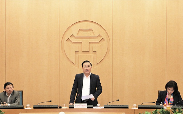 Phó Chủ tịch UBND TP Chử Xuân Dũng phát biểu kết luận phiên họp ( Ảnh: hanoi.gov.vn)