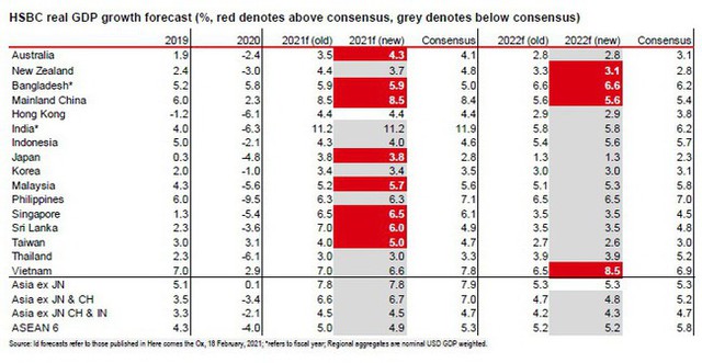 Vì sao HSBC bất ngờ thay đổi dự báo tăng trưởng GDP Việt Nam năm 2021 và 2022? - Ảnh 1.