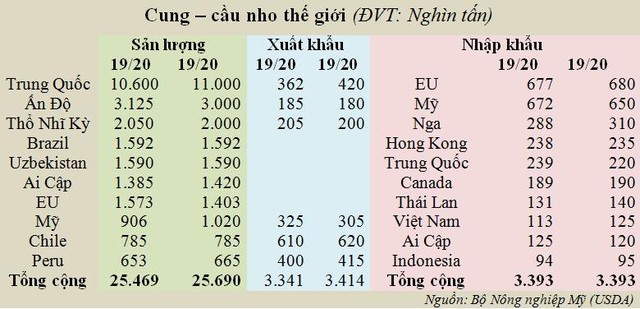 Thị trường nho thế giới năm nay như thế nào? - Ảnh 1.