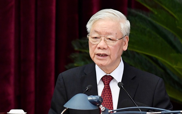 Tổng Bí thư, Chủ tịch nước Nguyễn Phú Trọng phát biểu bế mạc Hội nghị Trung ương 2. - Ảnh: VGP