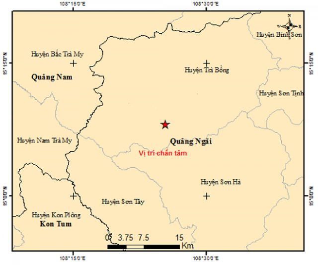  Liên tiếp xảy ra 2 trận động đất tại Quảng Ngãi  - Ảnh 1.