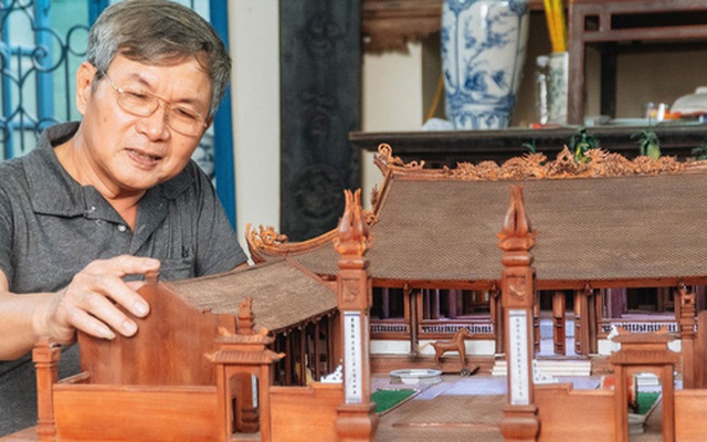 Hà Nội: Độc đáo mô hình đình làng bằng gỗ siêu nhỏ, trả giá 2 tỷ cũng không bán!
