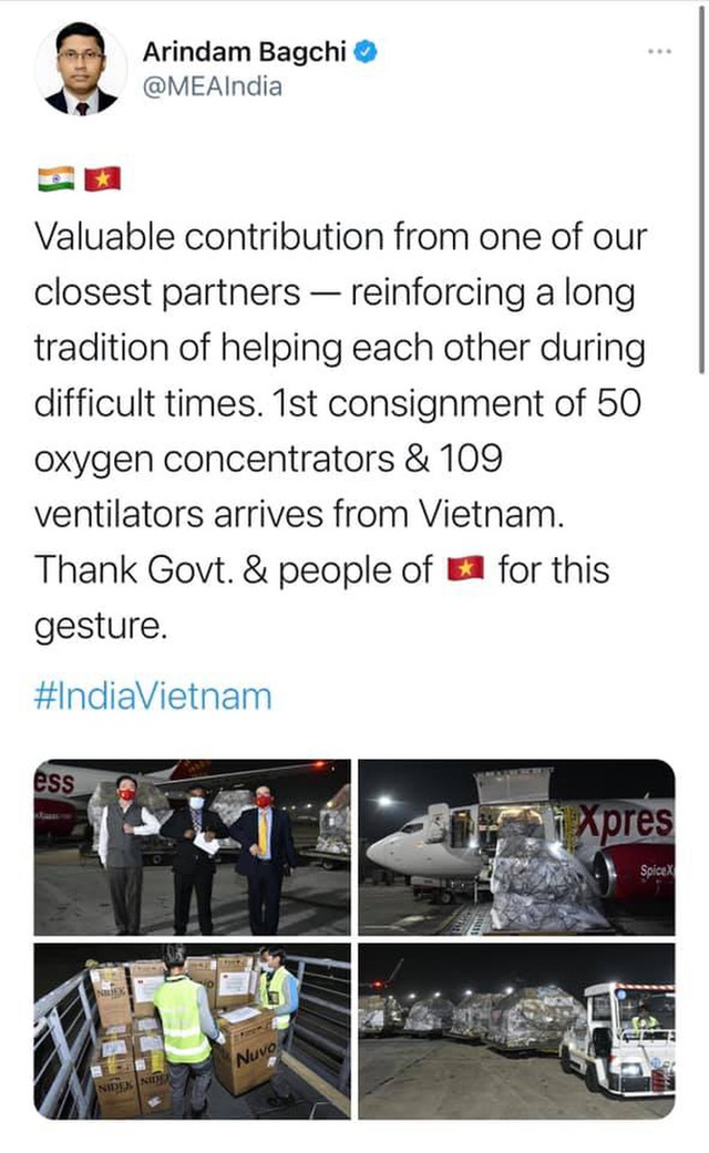  Chuyến hàng viện trợ đầu tiên của Việt Nam đến Ấn Độ  - Ảnh 3.