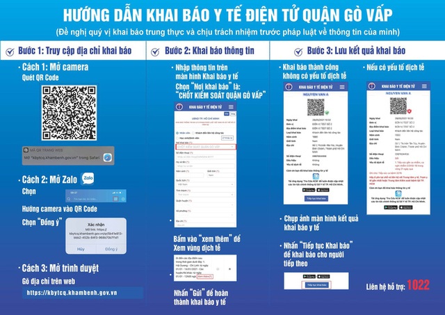  Để người dân ra, vào Gò Vấp thuận lợi, TP HCM tổ chức khai báo y tế điện tử từ 12 giờ ngày 3-6  - Ảnh 1.