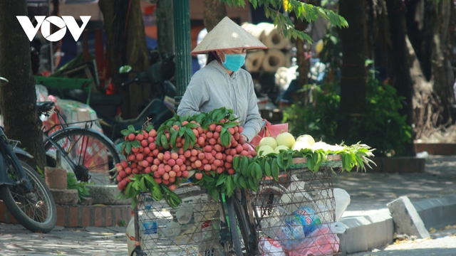 Người dân chật vật mưu sinh dưới nắng nóng hơn 40 độ C tại Hà Nội - Ảnh 1.