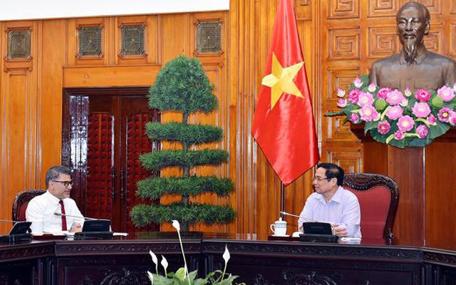 Thủ tướng Phạm Minh Chính làm việc với AstraZeneca - Ảnh: VGP