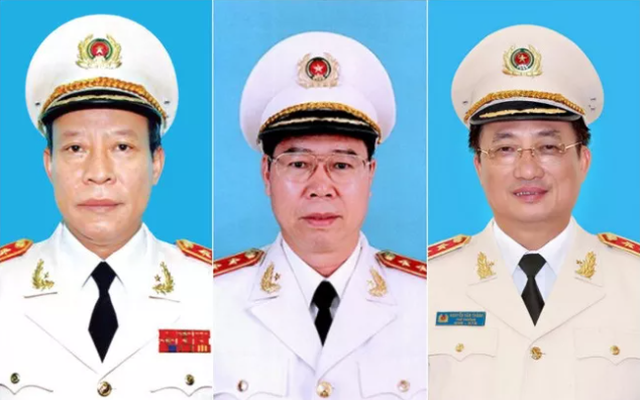 Thượng tướng Lê Quý Vương, Thượng tướng Bùi Văn Nam, Thượng tướng Nguyễn Văn Thành (từ trái qua phải). Ảnh: Báo Giao thông