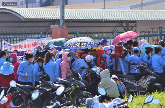 Hàng trăm công nhân ở Đà Nẵng chen chúc chờ lấy mẫu xét nghiệm sau khi công ty có ca dương tính SARS-CoV-2 - Ảnh 4.
