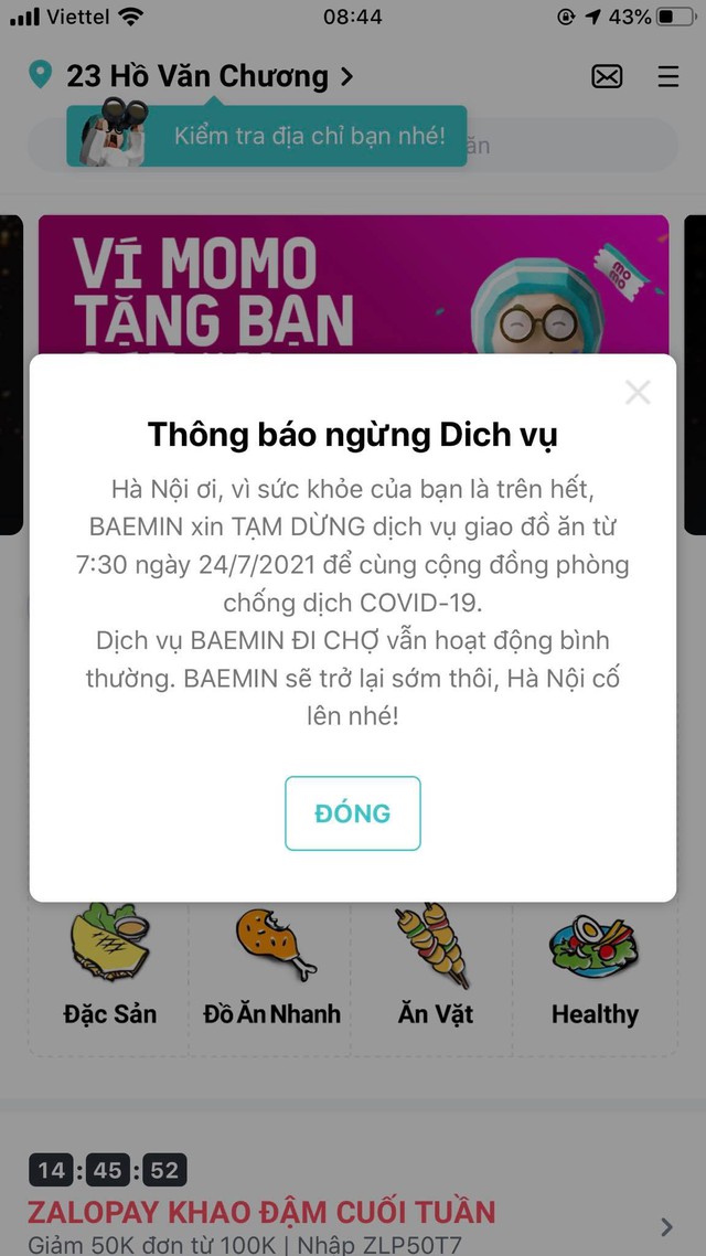 Grab, Baemin, Now thông báo ngừng dịch vụ giao đồ ăn tại Hà Nội - Ảnh 3.
