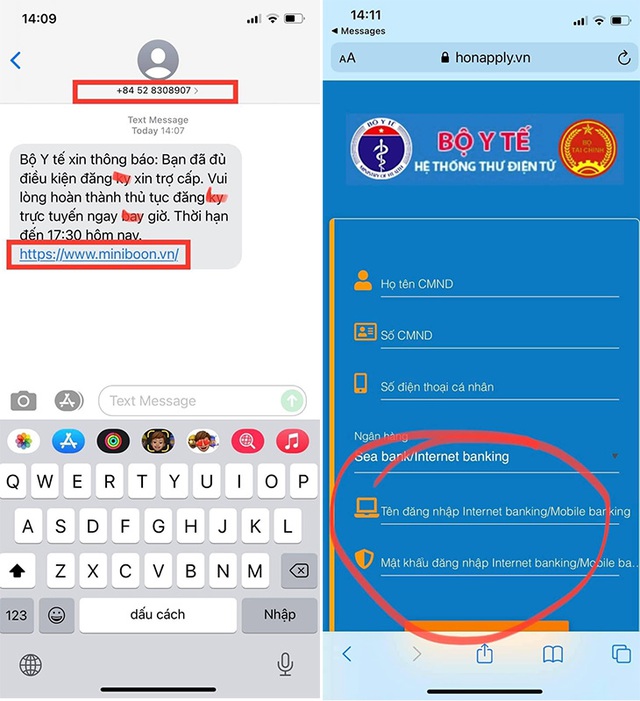 Xuất hiện trò lừa Bộ Y tế xác thực thông tin đăng ký tiêm vaccine để đánh cắp tài khoản ngân hàng - Ảnh 1.