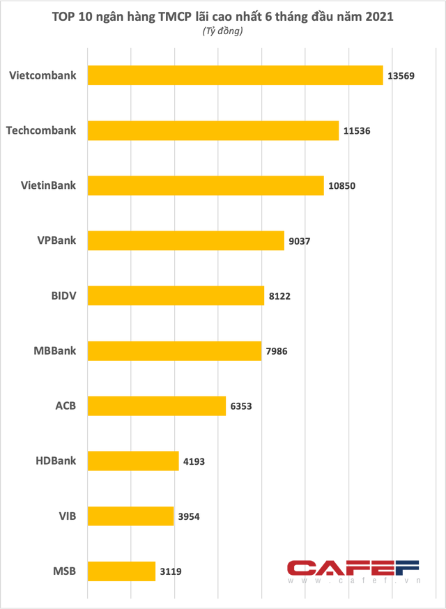 Bất ngờ với Top 10 lợi nhuận ngân hàng 6 tháng đầu năm - Ảnh 1.