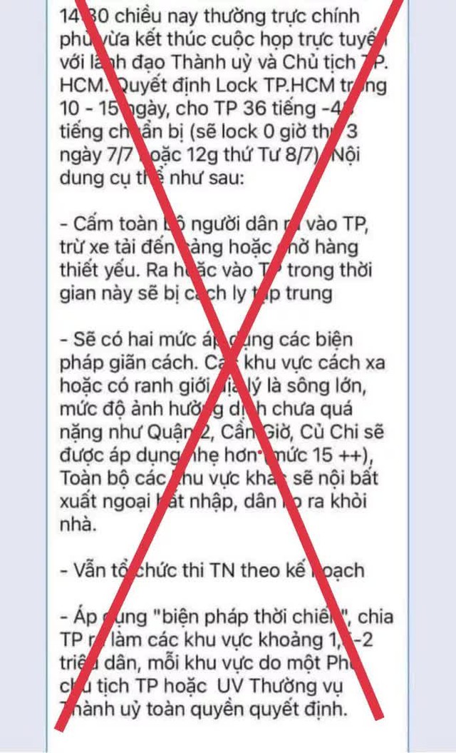  TP HCM: Bác bỏ thông tin lock TP HCM trong 10-15 ngày”  - Ảnh 1.