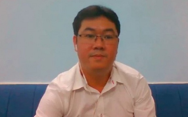 Ông Nguyễn Vũ Quốc Anh - CEO siêu doanh nghiệp 500 nghìn tỷ đồng trong buổi họp báo online ra mắt sàn TMĐT USG.