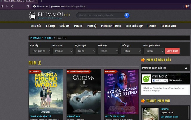  Bên cạnh vua lì đòn phimmoi.net, nhan nhản website xem phim lậu, vi phạm bản quyền vẫn ngang nhiên hoạt động  - Ảnh 1.
