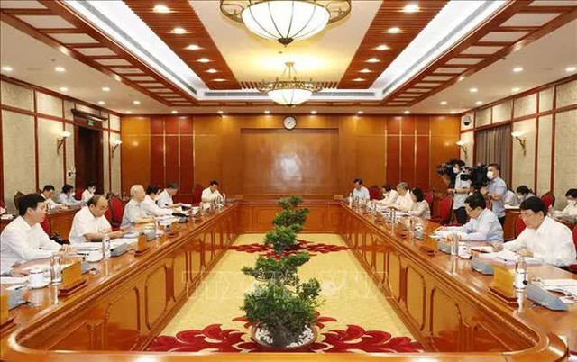  Những hình ảnh Tổng Bí thư Nguyễn Phú Trọng chủ trì họp Bộ Chính trị  - Ảnh 6.