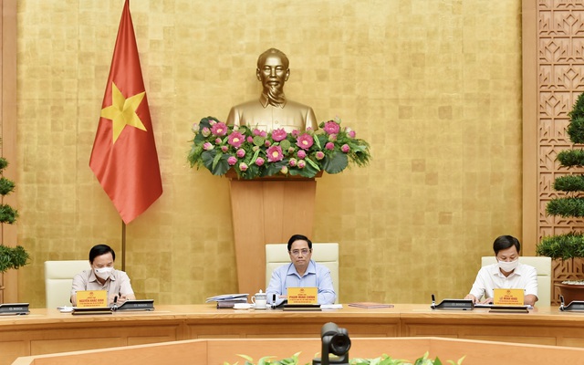 Thủ tướng Phạm Minh Chính, Trưởng Ban Chỉ đạo quốc gia phòng chống dịch COVID-19 chủ trì cuộc họp trực tuyến toàn quốc của Ban Chỉ đạo với các địa phương. Ảnh: VGP/Nhật Bắc