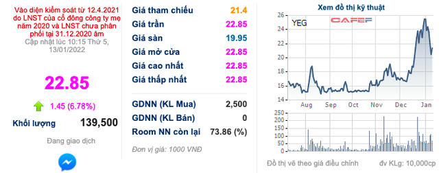 Yeah1 (YEG) hồi phục mạnh từ đáy: Ái nữ nhà Tân Hiệp Phát lại mạnh tay chi tiền trở thành cổ đông lớn - Ảnh 1.