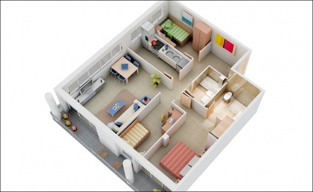 8 mẫu bản vẽ thiết kế căn hộ 3 phòng ngủ siêu thông minh để đáp ứng nhu cầu sinh hoạt của gia đình nhiều thế hệ - Ảnh 4.