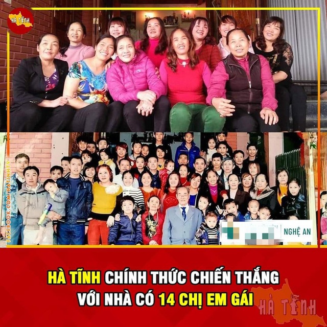 Cuộc đua sinh nhiều con gái nhất cuối cùng đã ngã ngũ với phần thắng thuộc về Hà Tĩnh: 1 gia đình có tới 19 người con, trong đó có 14 công chúa - Ảnh 1.