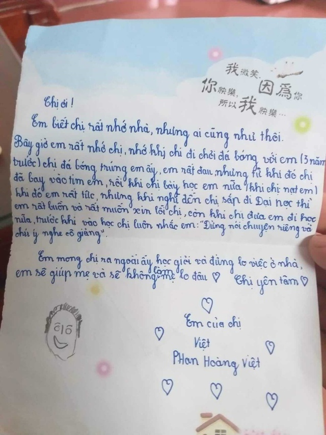 Tan chảy với tâm thư em trai gửi chị ra Hà Nội nhập học: “Đừng lo việc ở nhà” - Ảnh 1.