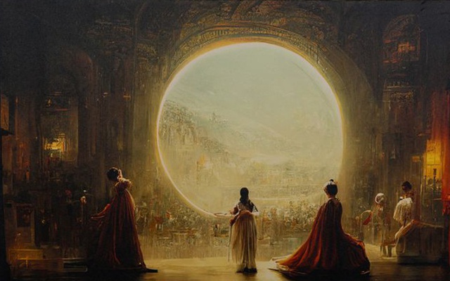 Tác phẩm Théâtre D'opéra Spatial được vẽ bởi AI. Ảnh: GETTY IMAGES