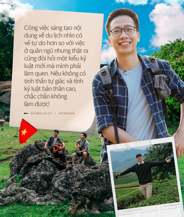 Travel Blogger 'De Men du ky' holds the national flag 'traveling the world': Young age, afraid to explore - Photo 1.