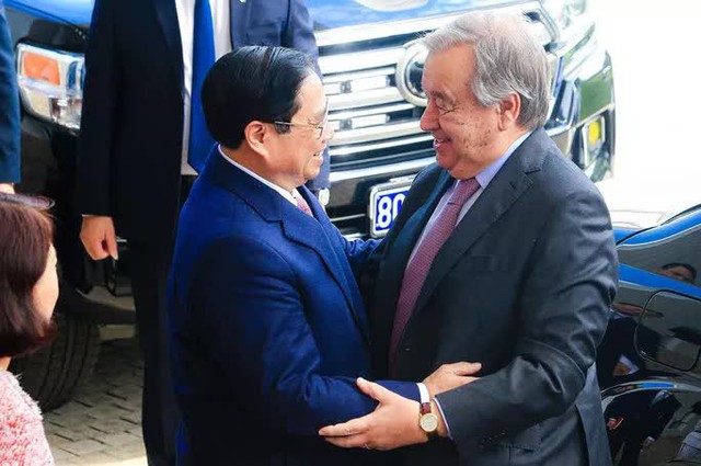 Những hình ảnh cuộc gặp của Thủ tướng Phạm Minh Chính và Tổng Thư ký Liên Hiệp Quốc - Ảnh 2.