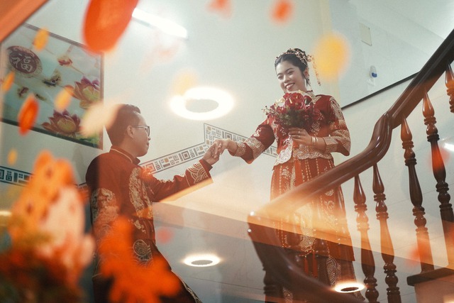 Traditional Chinese wedding costs 300 million in An Giang: Meticulous to every detail - Photo 12.