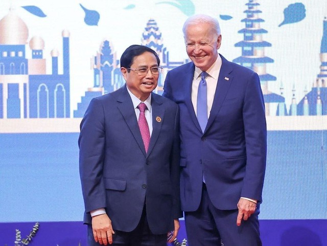 Thủ tướng Phạm Minh Chính gặp Tổng thống Mỹ Joe Biden, trao đổi về quan hệ đối tác toàn diện - Ảnh 1.