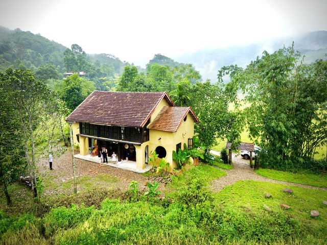 The small house in Phu Tho is located in the middle of a vast field, designed in the time of his grandparents, but everyone likes it - Photo 1.