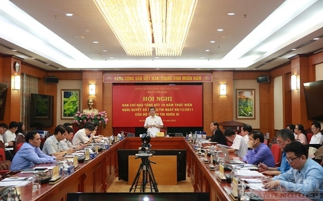 Hội nghị Ban Chỉ đạo tổng kết 10 năm thực hiện Nghị quyết số 09-NQ/TW ngày 9/12/2011 của Bộ Chính trị khoá XI. Ảnh: Nguyễn Việt