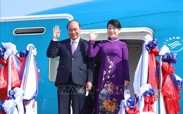 Chủ tịch nước Nguyễn Xuân Phúc và Phu nhân Trần Nguyệt Thu. Ảnh tư liệu: Thống Nhất/TTXVN