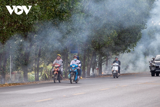 Nông dân ngoại thành Hà Nội đốt rơm rạ, khói mù mịt bủa vây người đi đường - Ảnh 7.