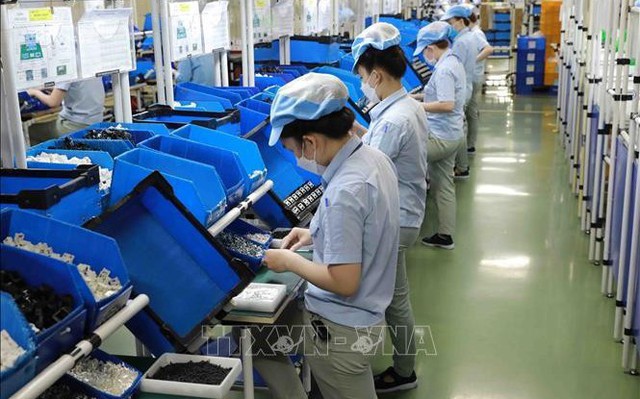 Sản xuất đồ điện gia dụng tại nhà máy của Công ty TNHH Panasonic Life Solutions Việt Nam, Khu công nghiệp Việt Nam - Singapore (VSIP) ở thị xã Tân Uyên, tỉnh Bình Dương. Ảnh minh họa: Vũ Sinh/TTXVN