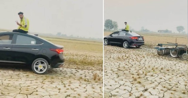 Đem Hyundai Accent đi cày ruộng, chủ xe nhận loạt gạch đá - Ảnh 1.