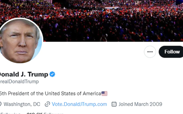 Tỉ phú Elon Musk xác nhận đã khôi phục tài khoản Twitter cho cựu Tổng thống Mỹ Donald Trump. Ảnh: Twitter