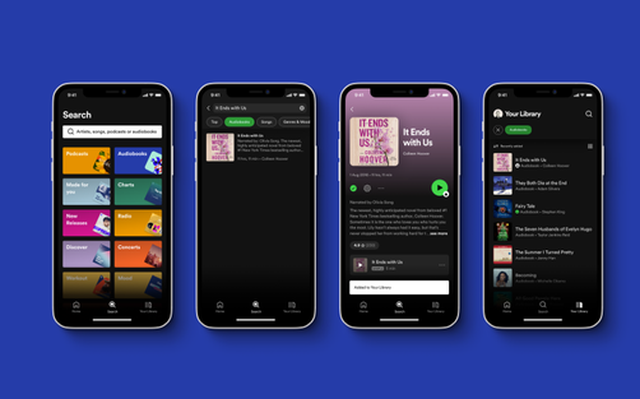 Spotify quyết định mở rộng dịch vụ sách nói ra ngoài thị trường Mỹ giúp người dùng có thể truy cập hơn 300.000 đầu sách. Ảnh: Spotify