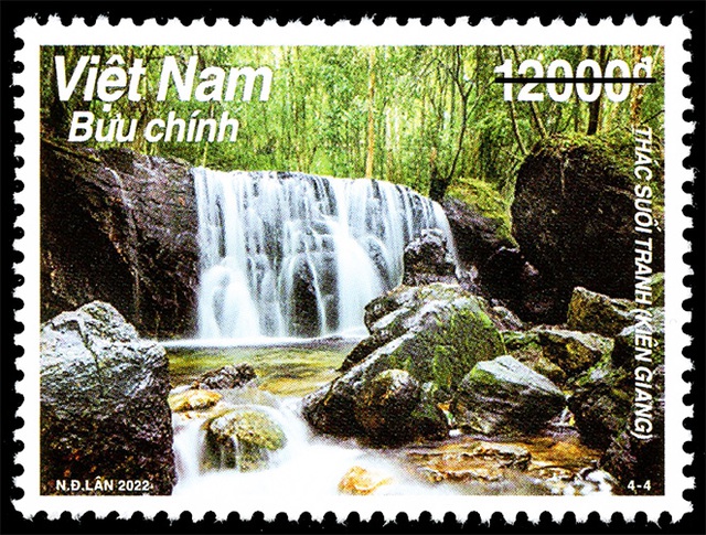 What is special about the 4 waterfalls introduced on the latest stamp set of Vietnam Post?  - Photo 4.