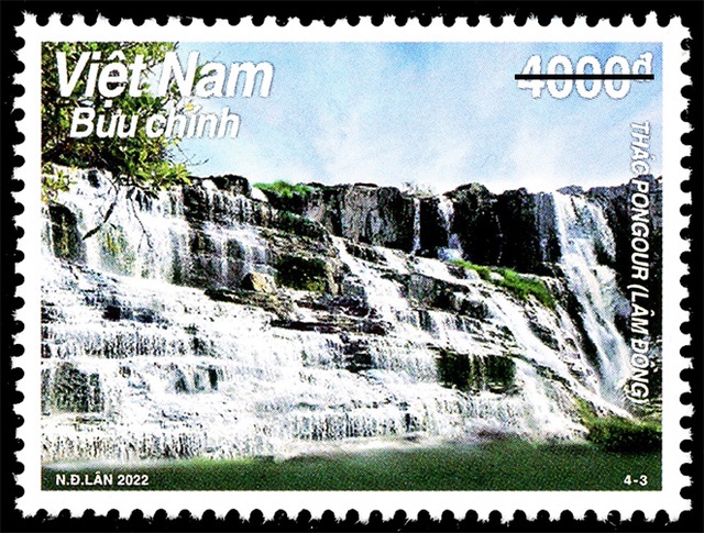 What is special about the 4 waterfalls introduced on the latest stamp set of Vietnam Post?  - Photo 3.