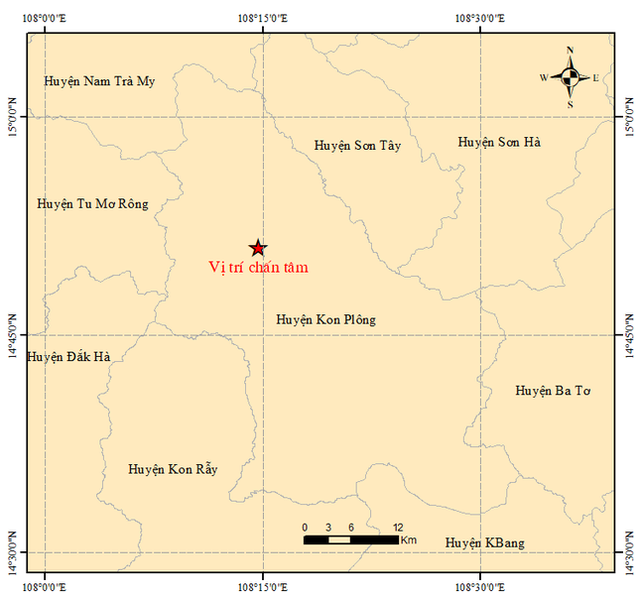 Bốn trận động đất liên tiếp ở Kon Tum - Ảnh 1.