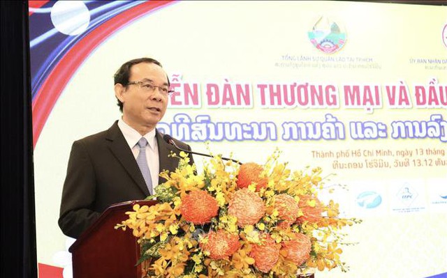 Ông Nguyễn Văn Nên, Uỷ viên Bộ Chính trị, Bí thư Thành uỷ Tp. Hồ Chí Minh phát biểu tại diễn đàn.